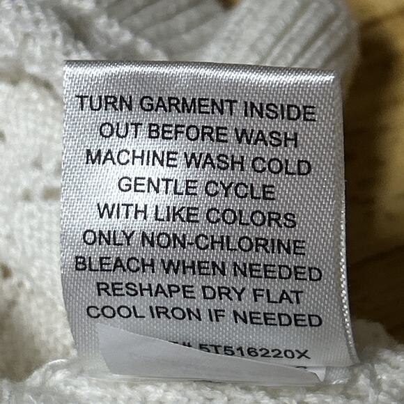 Freshman 1996 White Crochet Knit Mini Skirt Lined Ruffle Hem Pull On Size Medium - Picture 5 of 5